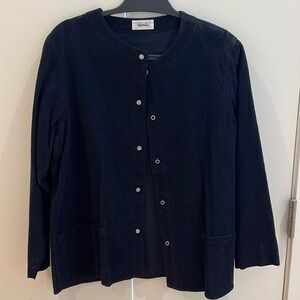 Chimala Navy Blue corduroy collarless shirt